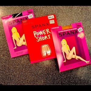 BLACK and light tan tights and light tan power shorts XL, new in packaging.